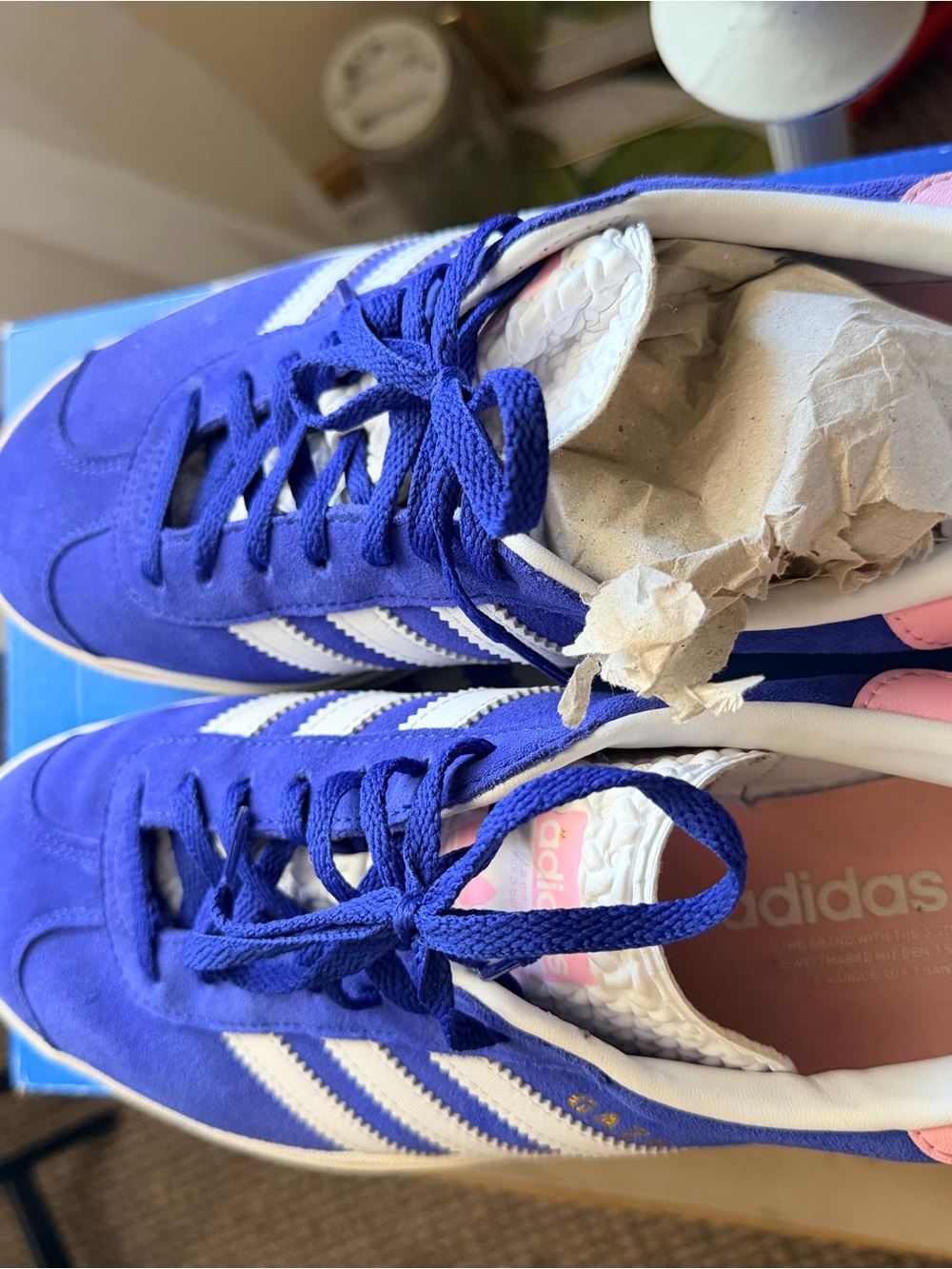 adidas Gazelle Platform Sneaker in Blue and White - Picture 4 of 5